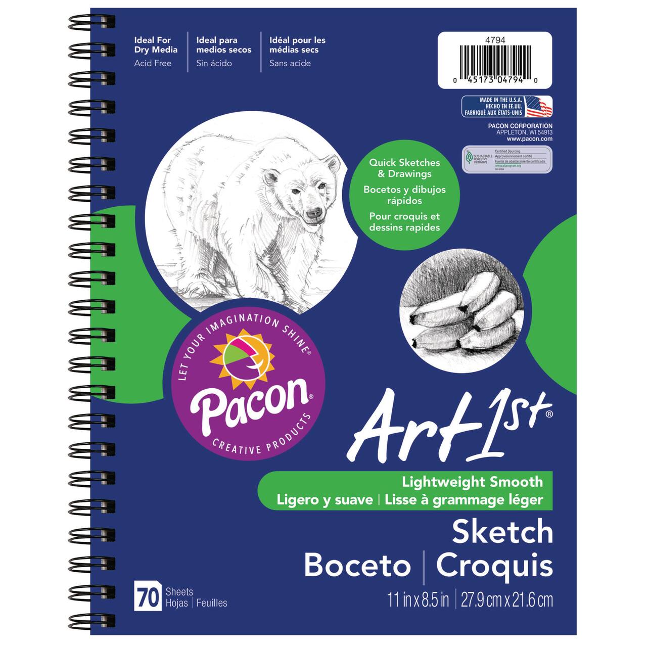 Pacon&#xAE; Art Street&#xAE; Spiral Sketch Diary, 11&#x22; x 8.5&#x22;